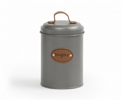 Leather Badge Sugar Container with Lid